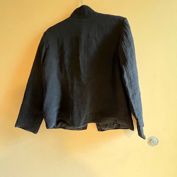 Chico's Black Gauzy Silk Jacket with Magnetic Closure - Picture 6 of 7